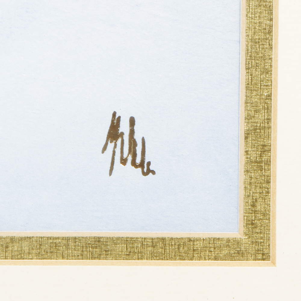 Abstract Offset Lithograph with Gold Leaf Embellishments EBTH